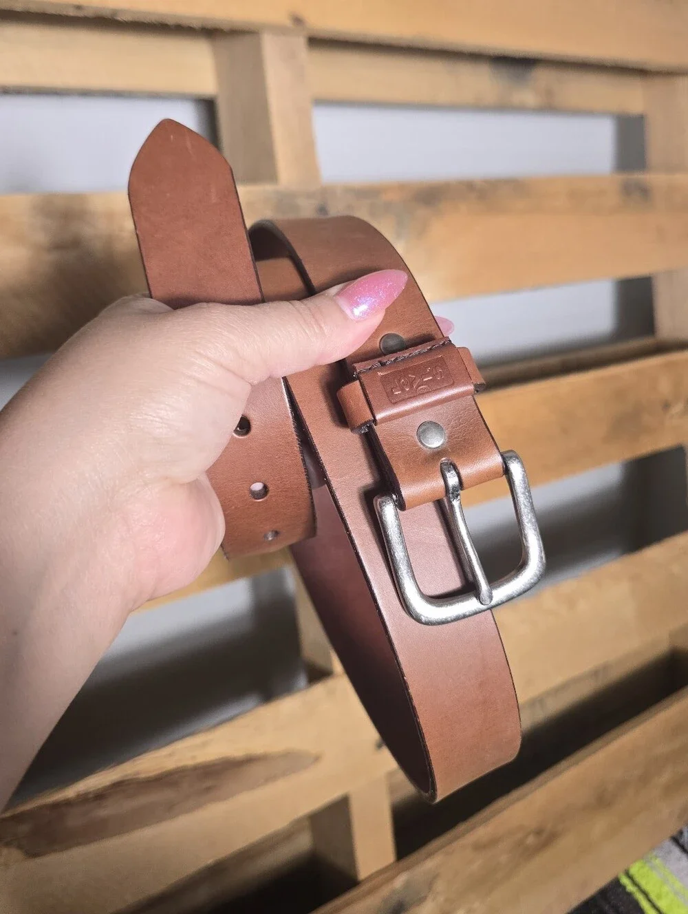 Levi's Tan Leather Belt with Silver Buckle Size:38/95